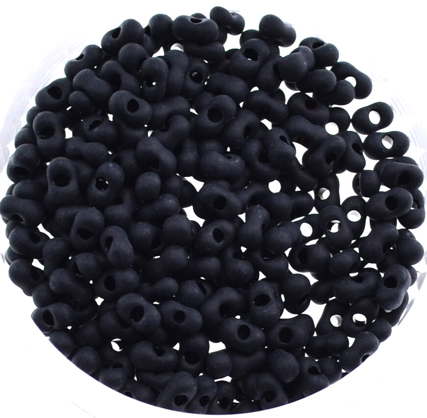 Farfalle Rocailles Glasperlen  4mm schwarz matt / 16g