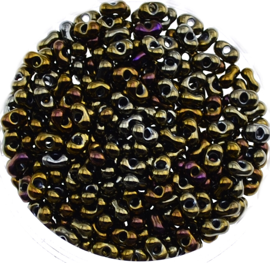 Farfalle Rocailles Glasperlen 4mm grün iris / 8g
