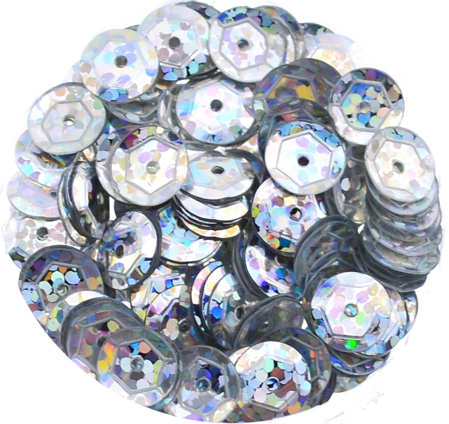 Pailletten silber holo  6mm / 15g - ca 1400 Stück