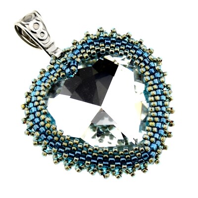 Kette mit Crystalglas - Anhänger  -  Herz