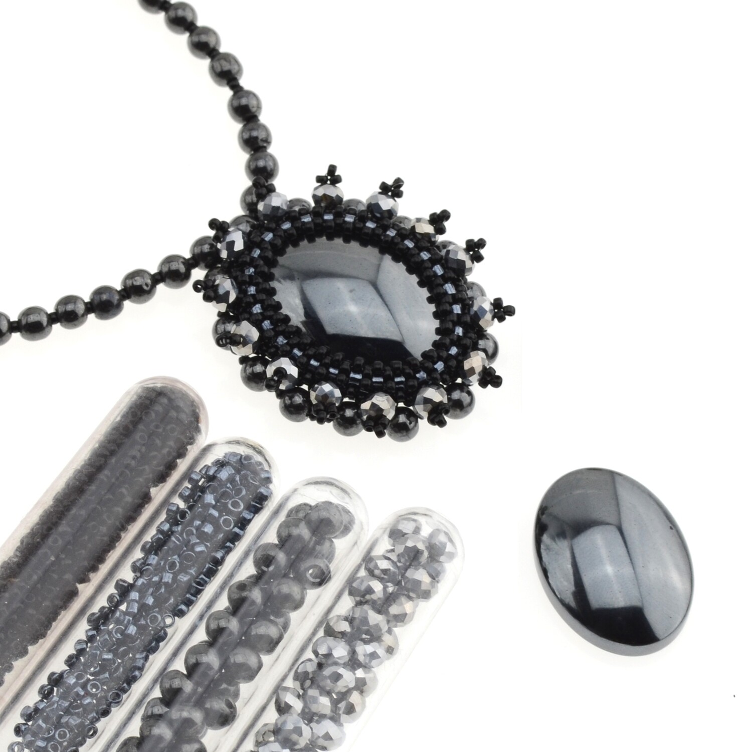 Schmuckherstellungs Set 608/ Perlenkette + Anhänger selber machen DIY Kit mit Perlen + Anleitung + Zubehör