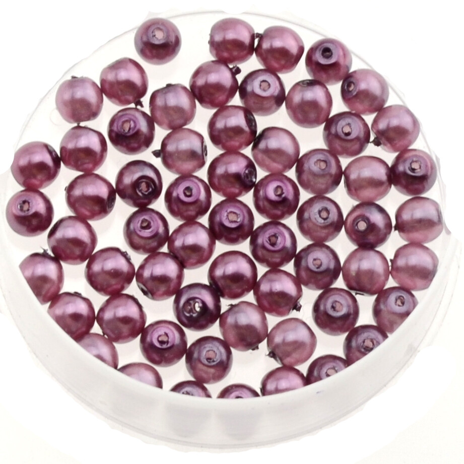 30x Renaissance Glaswachsperlen, 4mm Ø Amethyst