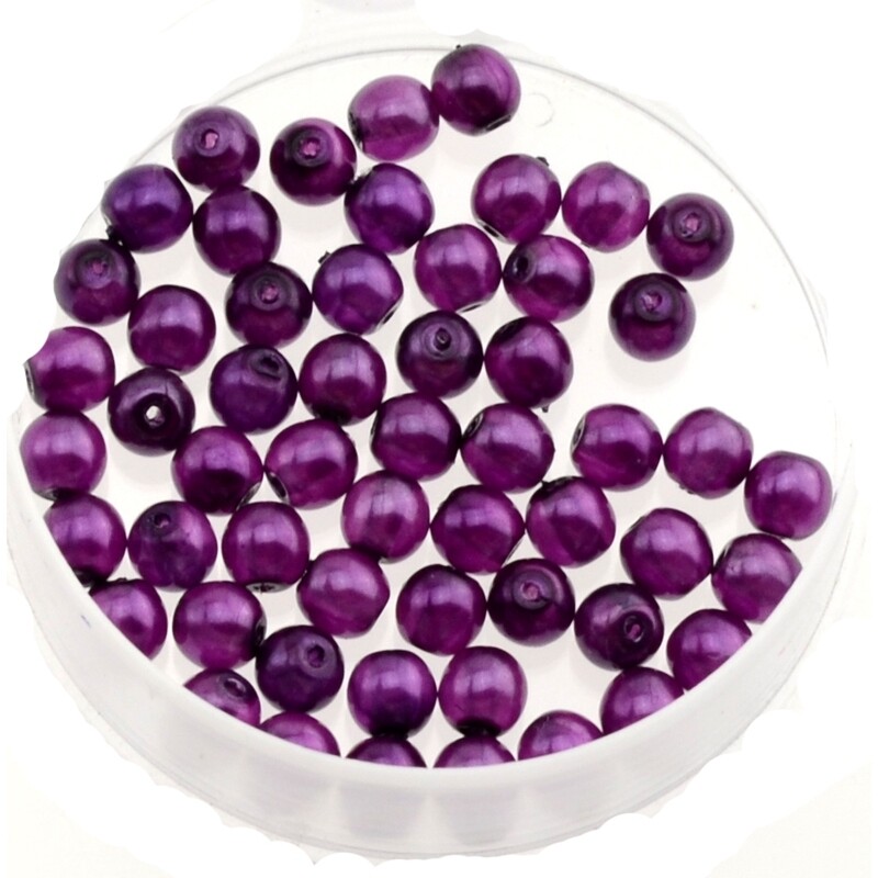 30x Renaissance Glaswachsperlen, 4mm Ø lila