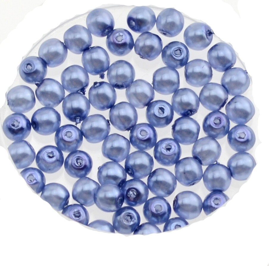30x Renaissance Glaswachsperlen, 4mm Ø hell blau