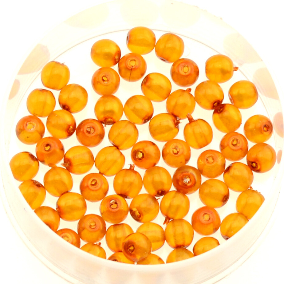 30x Renaissance Glaswachsperlen, 4mm Ø Topas