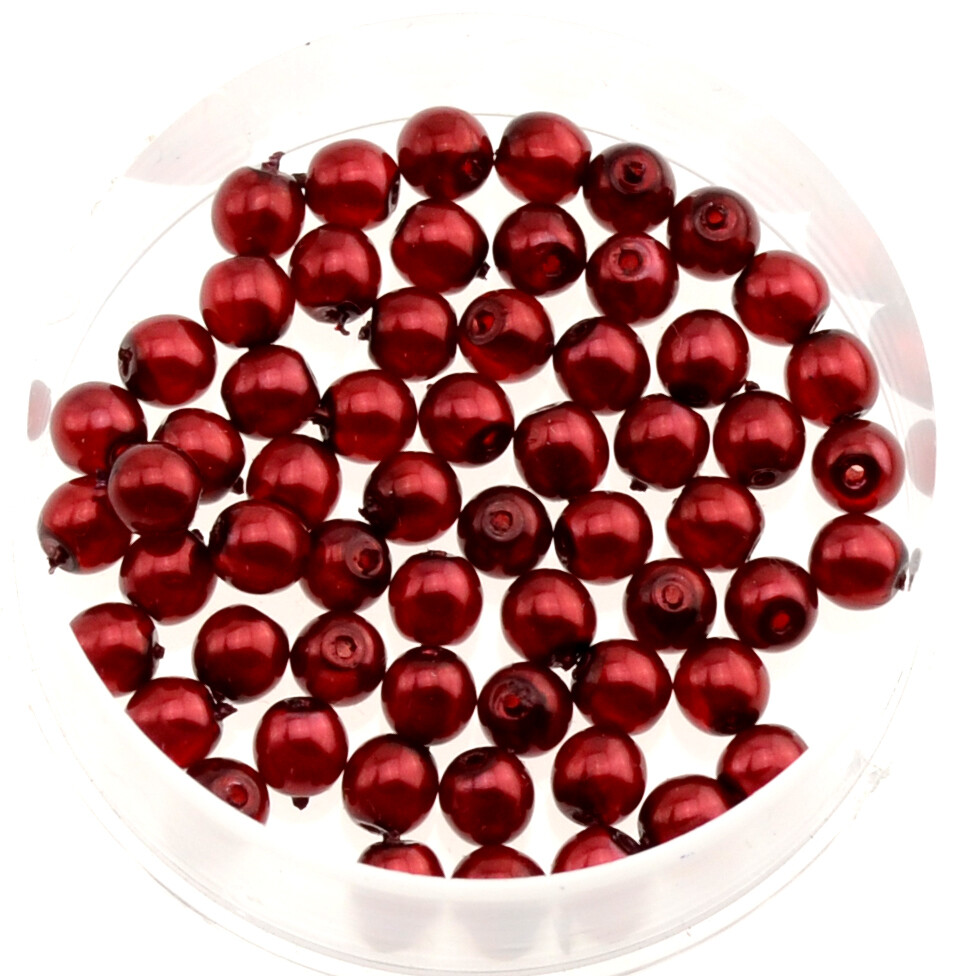 30x Renaissance Glaswachsperlen, 4mm Ø rot