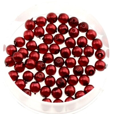 30x Renaissance Glaswachsperlen, 4mm Ø rot