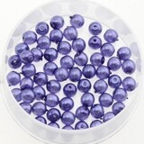 30x Renaissance Glaswachsperlen, 4mm Ø violett