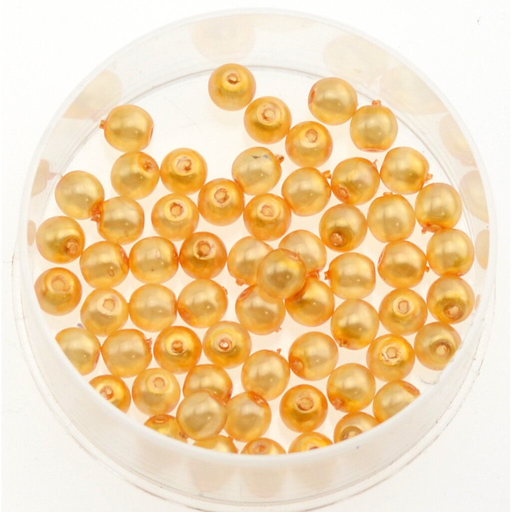 30x Renaissance Glaswachsperlen, 4mm Ø beige