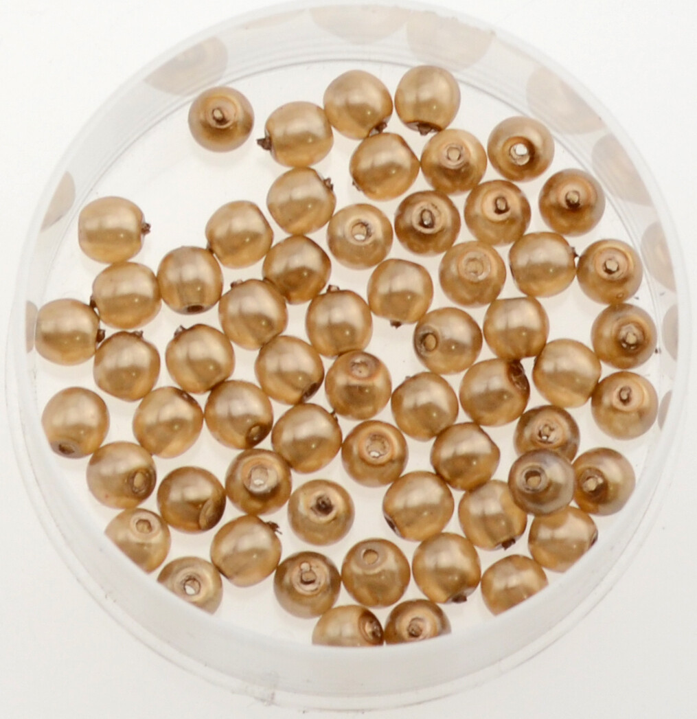 30x Renaissance Glaswachsperlen, 4mm Ø braun
