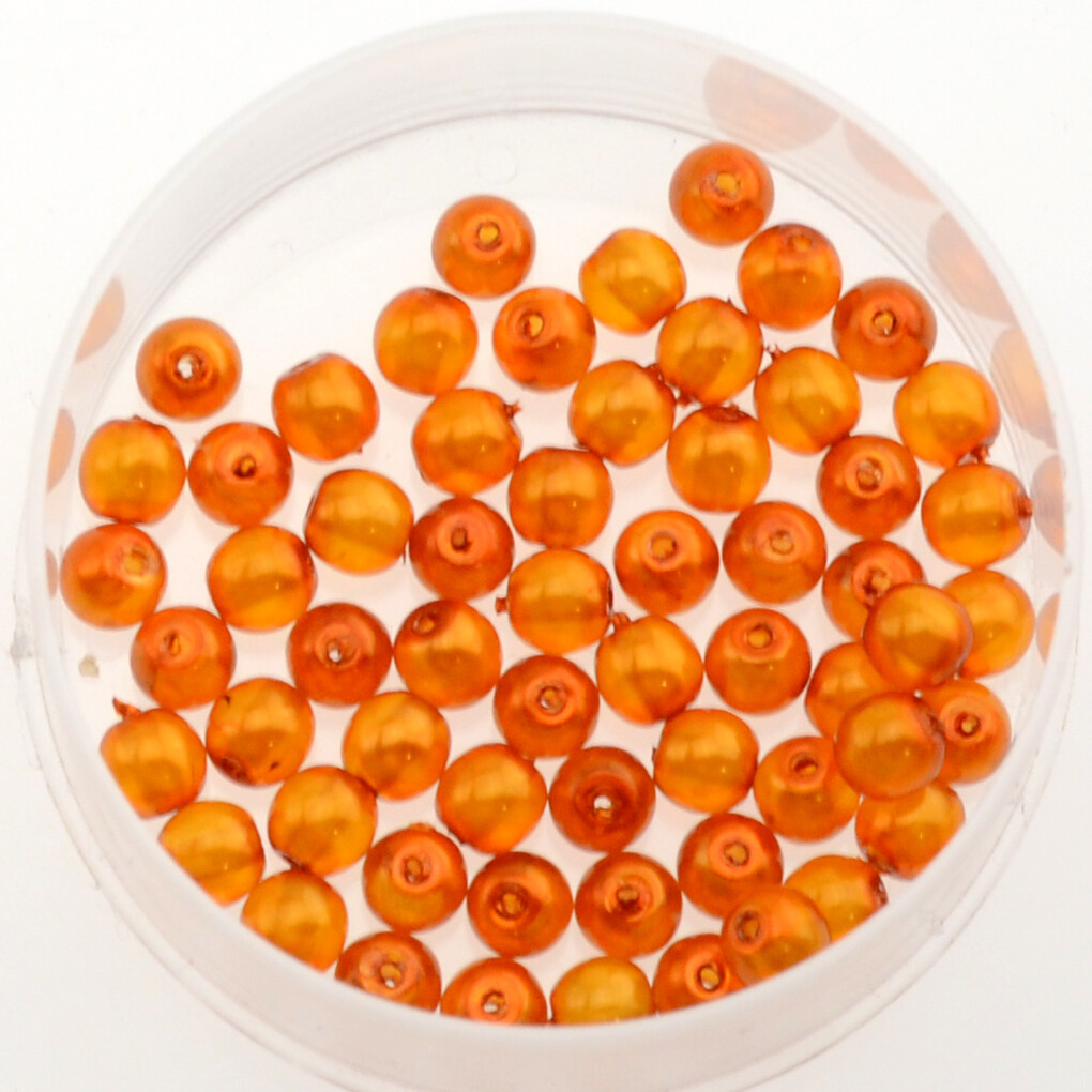 30x Renaissance Glaswachsperlen, 4mm Ø hell orange