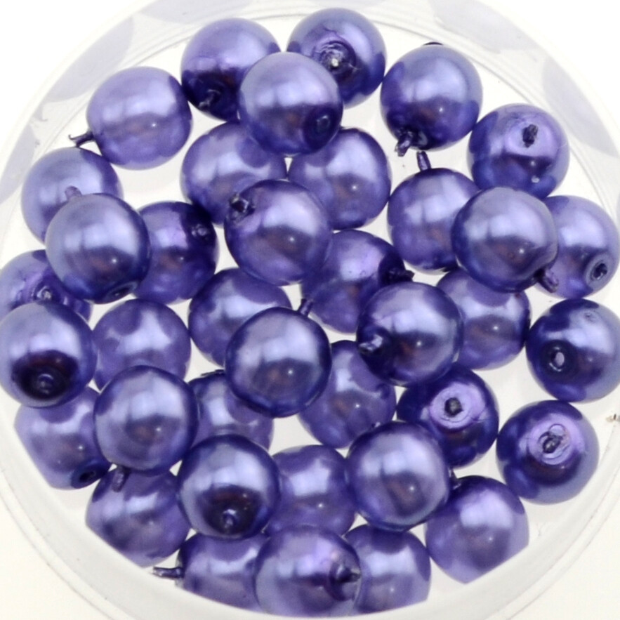 18x Renaissance Glaswachsperlen, 6mm Ø violet