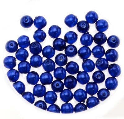 30x Renaissance Glaswachsperlen, 4mm Ø  dunkel blau