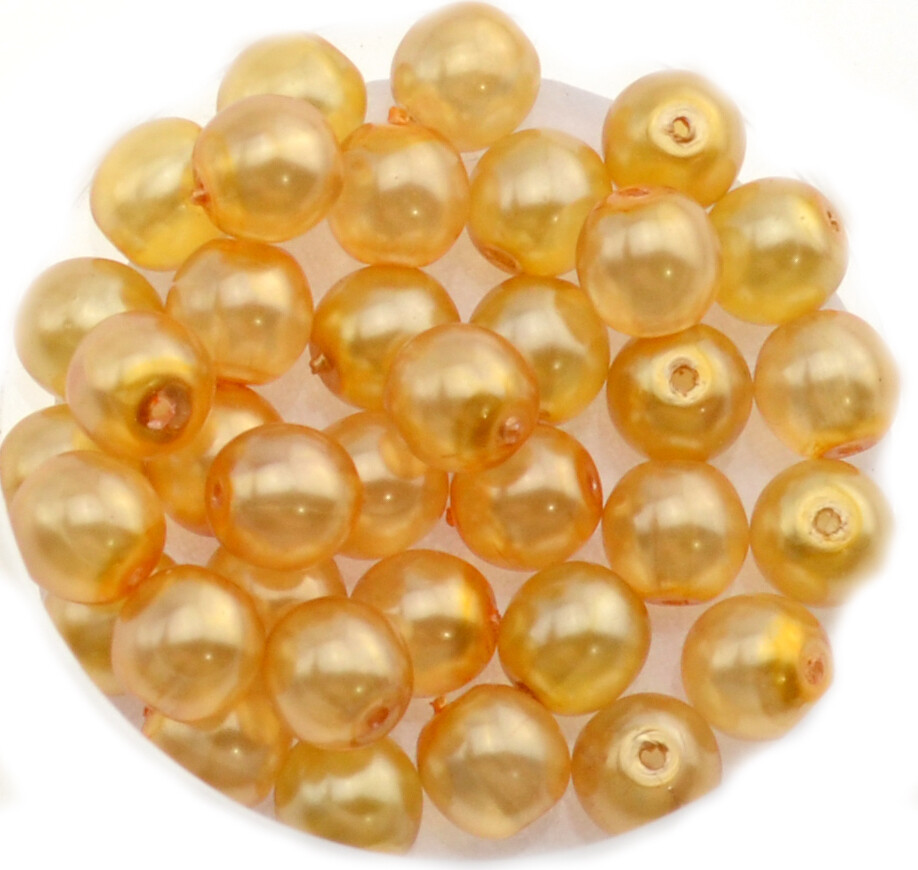 18x Renaissance Glaswachsperlen, 6mm Ø beige