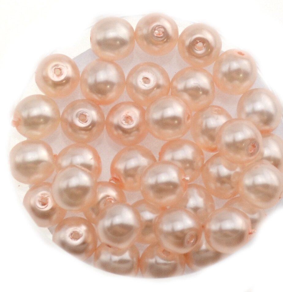 18x Renaissance Glaswachsperlen, 6mm Ø rose