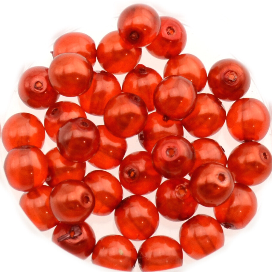 18x Renaissance Glaswachsperlen, 6mm Ø rot