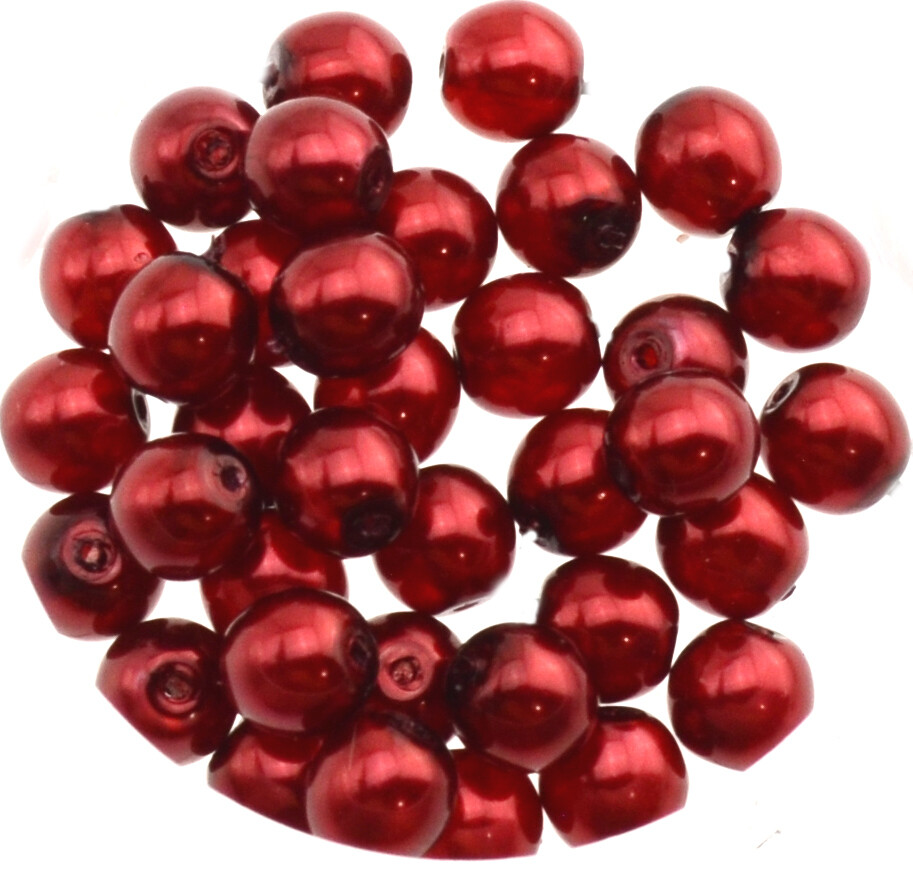 18x Renaissance Glaswachsperlen, 6mm Ø rot