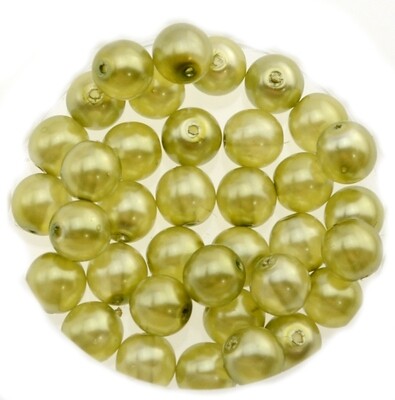 18x Renaissance Glaswachsperlen, 6mm Ø olive grün