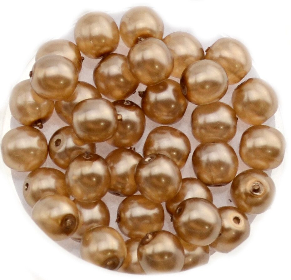 18x Renaissance Glaswachsperlen, 6mm Ø braun