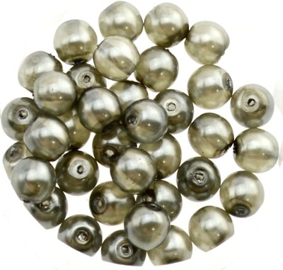 18x Renaissance Glaswachsperlen, 6mm Ø grau 18x Renaissance Glaswachsperlen, 6mm Ø grau