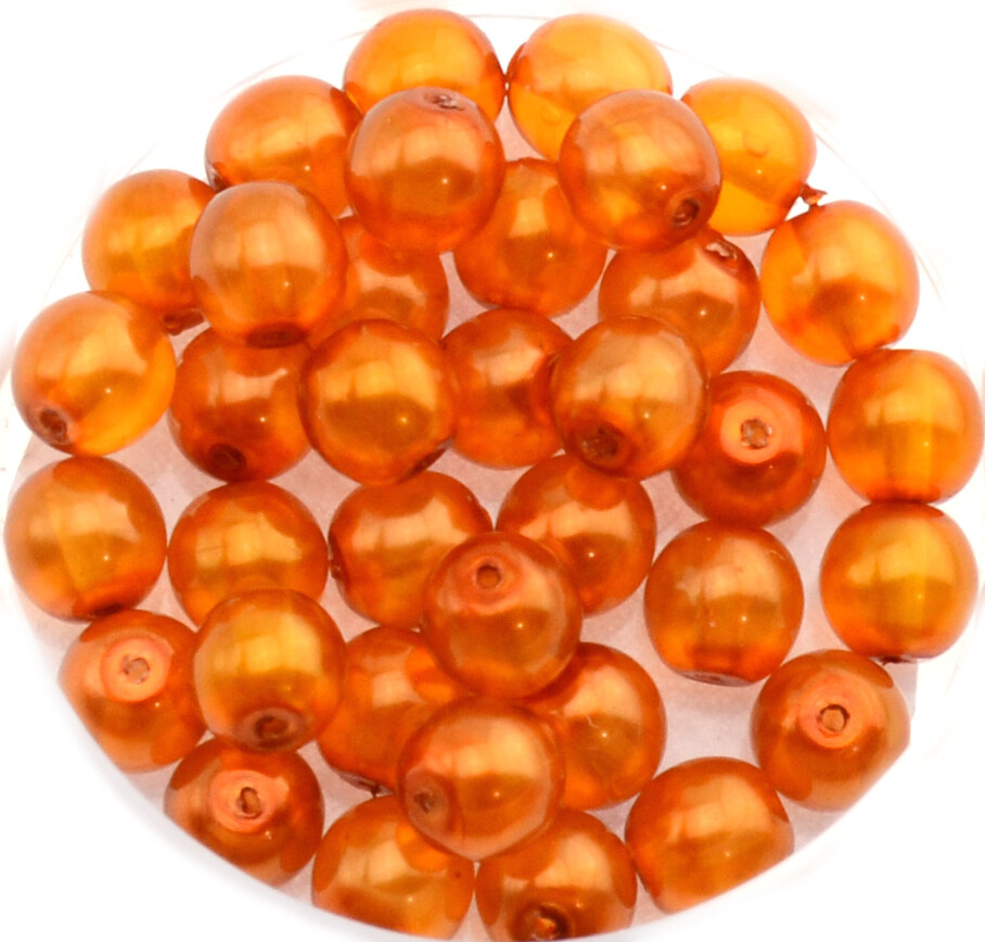 18x Renaissance Glaswachsperlen, 6mm Ø orange