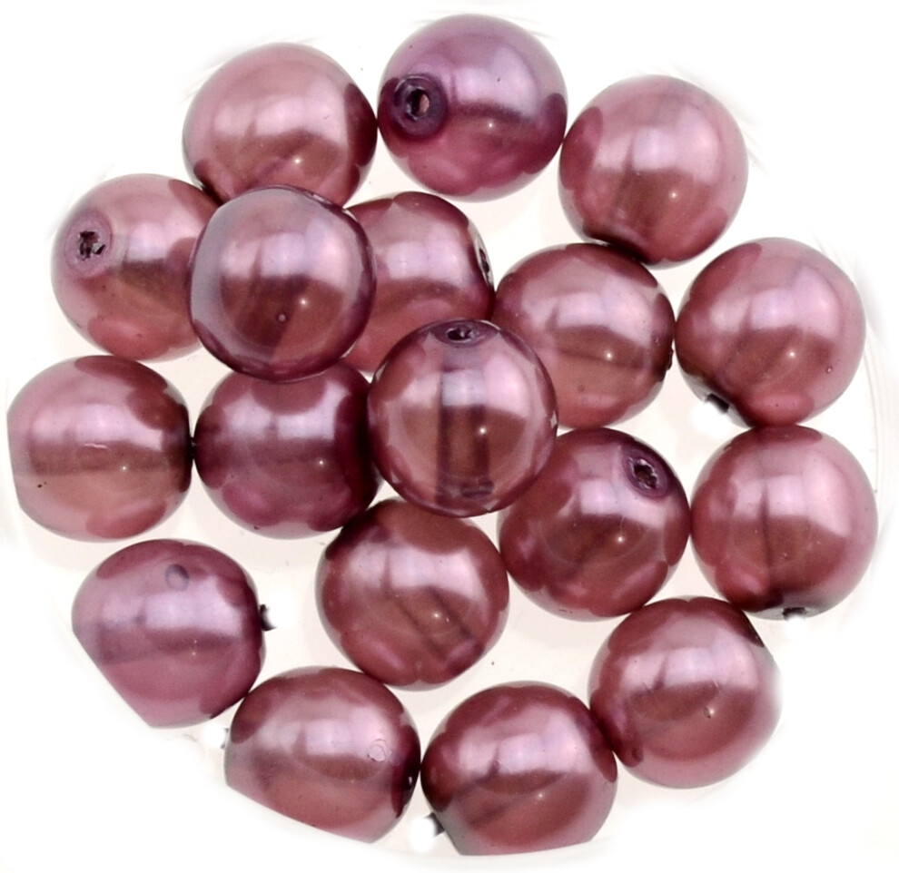 9x Renaissance Glaswachsperlen, 8mm Ø Amethyst