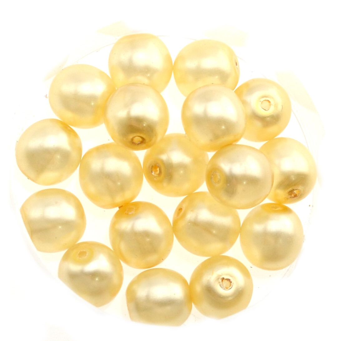 9x Renaissance Glaswachsperlen, 8mm Ø kultur