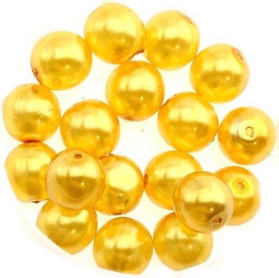 9x Renaissance Glaswachsperlen, 8mm Ø hell topaz 9x Renaissance Glaswachsperlen, 8mm Ø hell topaz