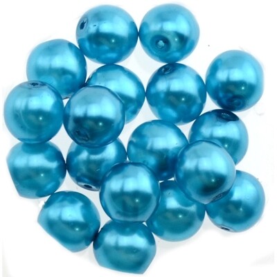 9x Renaissance Glaswachsperlen, 8mm Ø dunkel türkis 9x Renaissance Glaswachsperlen, 8mm Ø dunkel türkis