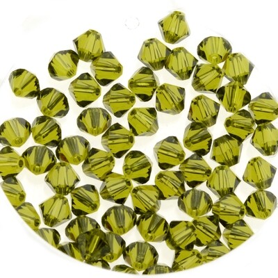 20x Kristall-Elements Bicone 4mm olivine 20x Kristall-Elements Bicone 4mm olivine