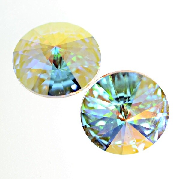 Rivoli Crystal Glas Cabohon 14mm / crystal AB / 2 Stück