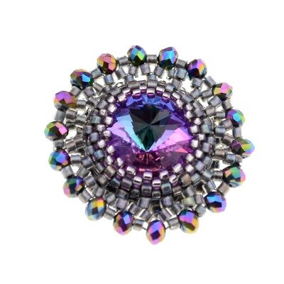Handgemachte Damen Brosche Blume mit einem schönen Kristallstein stilvoll und klassisch