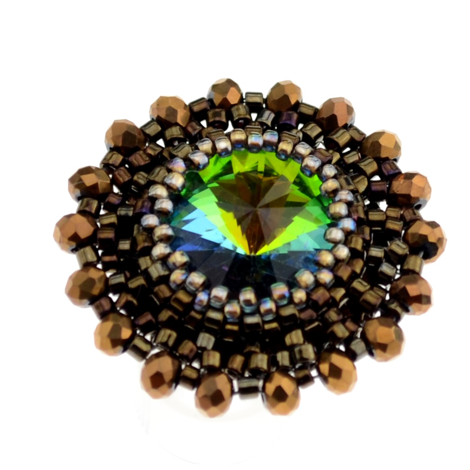Handgemachte Damen Brosche Blume mit einem schönen Kristallstein stilvoll und klassisch