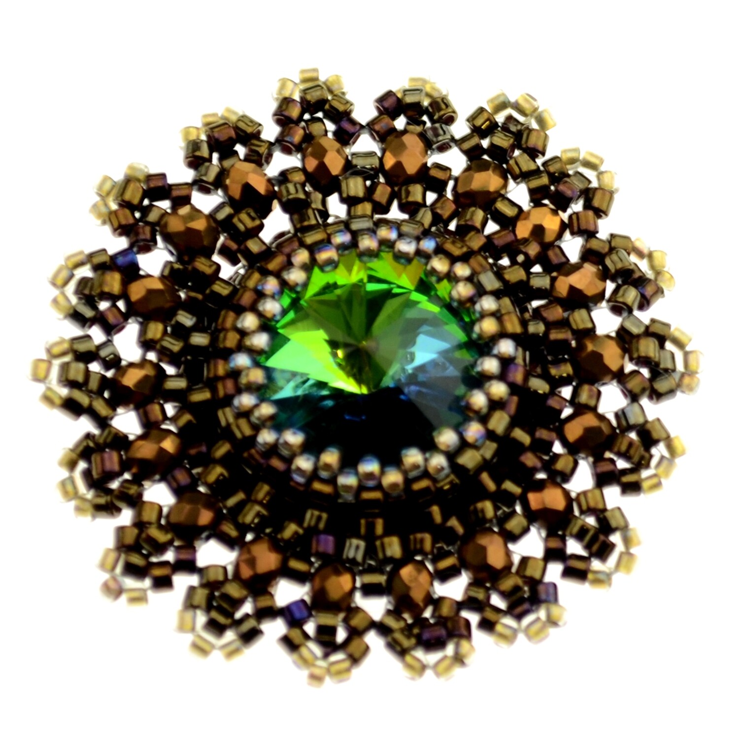 Handgemachte Damen Brosche Blume mit einem schönen Kristallstein stilvoll und klassisch