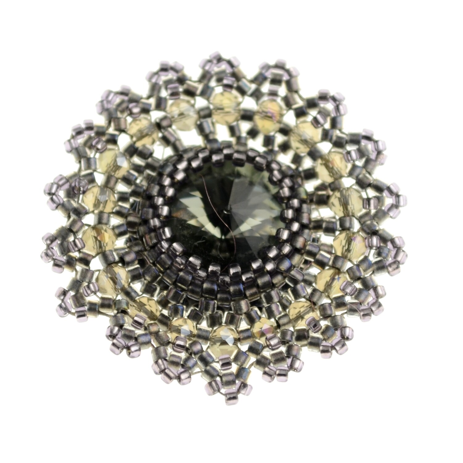 Handgemachte Damen Brosche Blume mit einem schönen Kristallstein stilvoll und klassisch