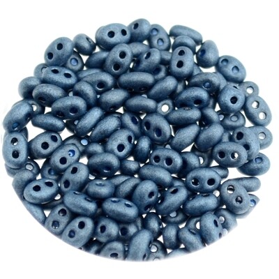 Twin Beads - Zweilochperlen 2,5x5mm blau matt / 8g Twin Beads - Zweilochperlen 2,5x5mm blau matt / 8g