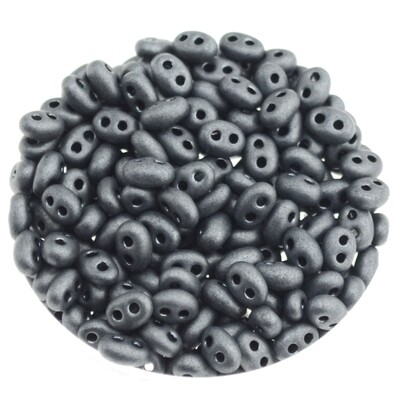 Twin Beads - Zweilochperlen 2,5x5mm grau matt / 8g Twin Beads - Zweilochperlen 2,5x5mm grau matt / 8g