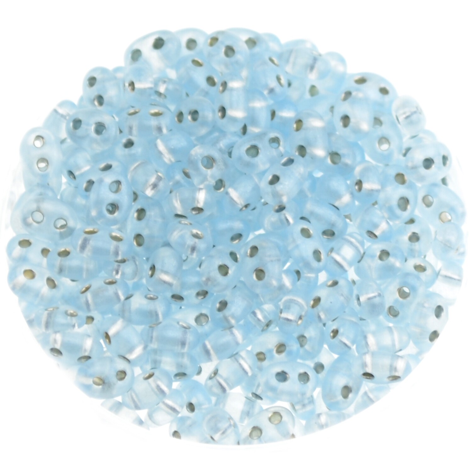 Twin Beads - Zweilochperlen  2,5x5mm aqua silbereinzug / 7g