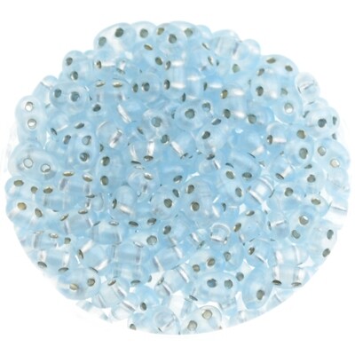 Twin Beads - Zweilochperlen 2,5x5mm aqua silbereinzug / 7g Twin Beads - Zweilochperlen 2,5x5mm aqua silbereinzug / 7g