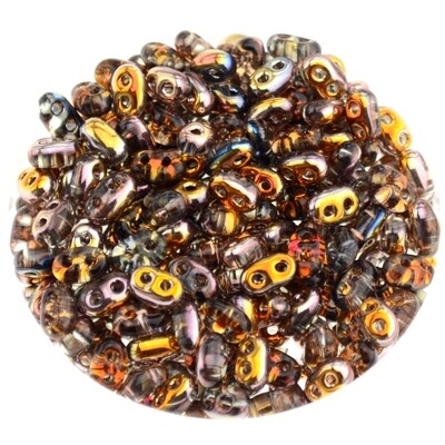 Twin Beads - Zweilochperlen 2,5x5mm kristall bronzefarben / 5g Twin Beads - Zweilochperlen 2,5x5mm kristall bronzefarben / 5g