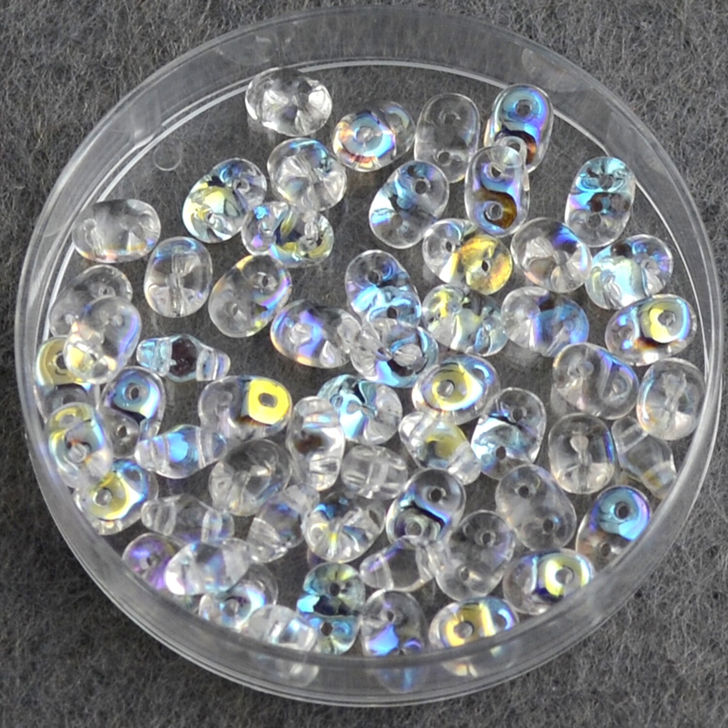 Super Duo Perlen  2,5x5mm kristall AB /5g