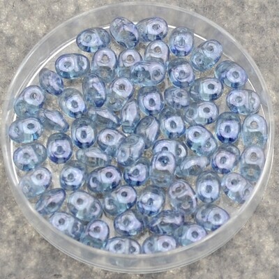 Super Duo Perlen 2,5x5mm h.blau kristal /5g Super Duo Perlen 2,5x5mm h.blau kristal /5g