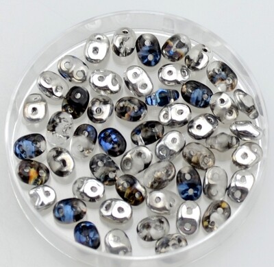Super Duo Perlen 2,5x5mm heliotrop kristall /5g Super Duo Perlen 2,5x5mm heliotrop kristall /5g