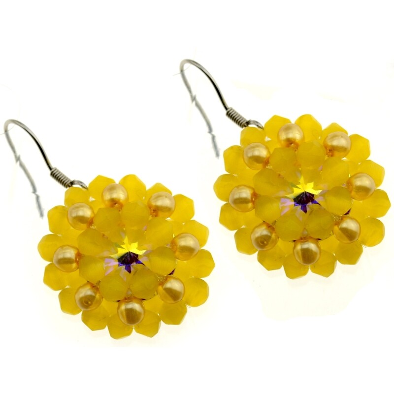 38. DIY Kit mit Perlen, Anleitung und Zubehör /Schmuck selber machten / Ohrringe gelb
