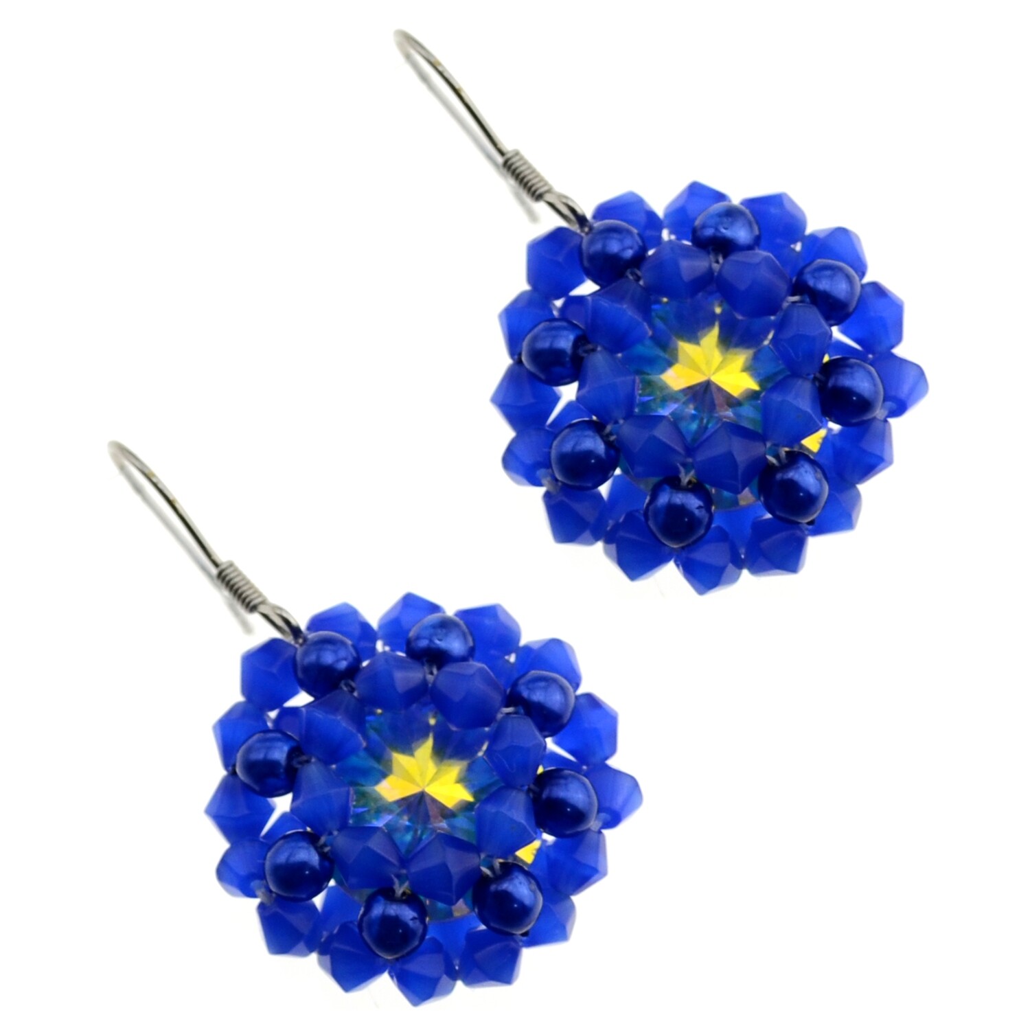 38. DIY Kit mit Perlen, Anleitung und Zubehör /Schmuck selber machten / Ohrringe blau