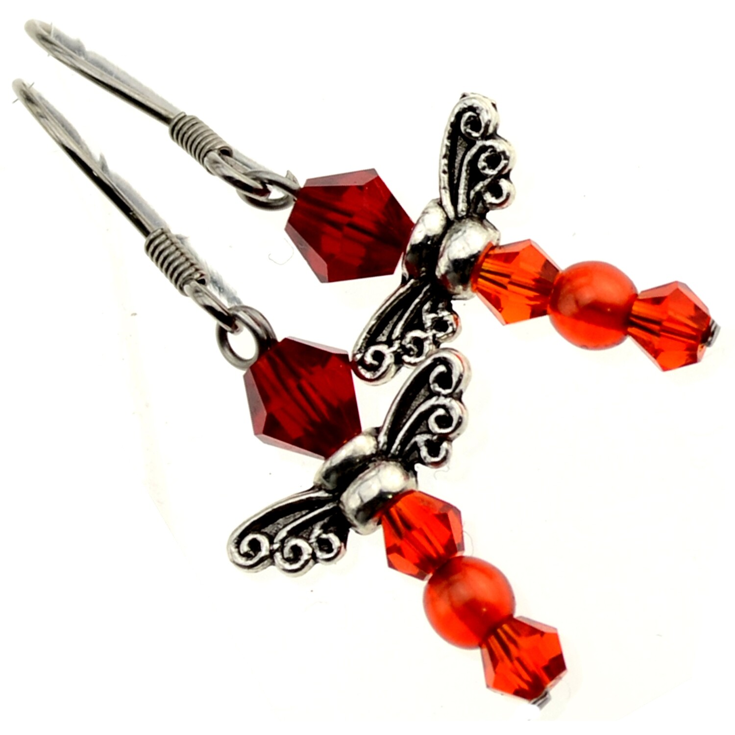 38. DIY Kit mit Perlen und Zubehör /Schmuck selber machten / Ohrringe klassik-rot
