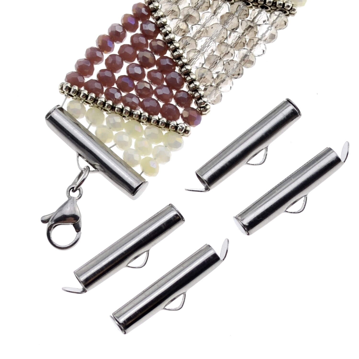 4 x Endstück aus Edelstahl (wird nicht gelb)  für die Armbänder 20mm