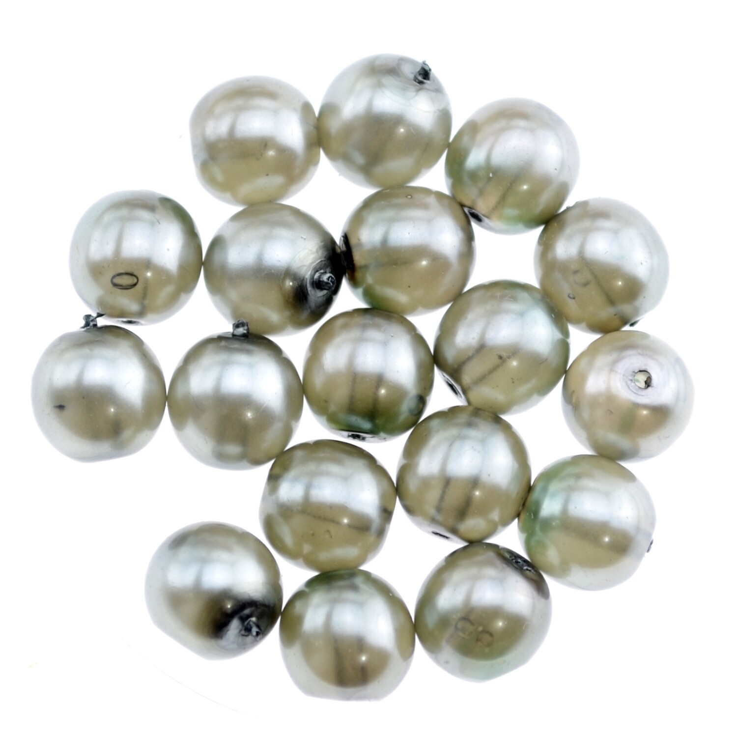 9x Renaissance Glaswachsperlen, 8mm Ø braun