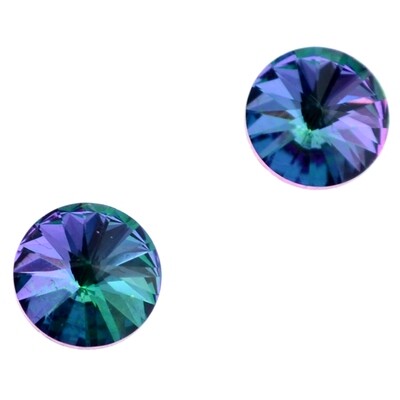 2x Cabochon Kristall rivoli 12mm Heliotrope 2x Cabochon Kristall rivoli 12mm Heliotrope