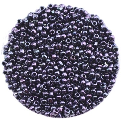 Japanische Rocailles Toho/color90 rund Nr.11 metallic ametyst Gun Metal/ 2,1mm/ 13g Japanische Rocailles Toho/color90 rund Nr.11 metallic ametyst Gun Metal/ 2,1mm/ 13g